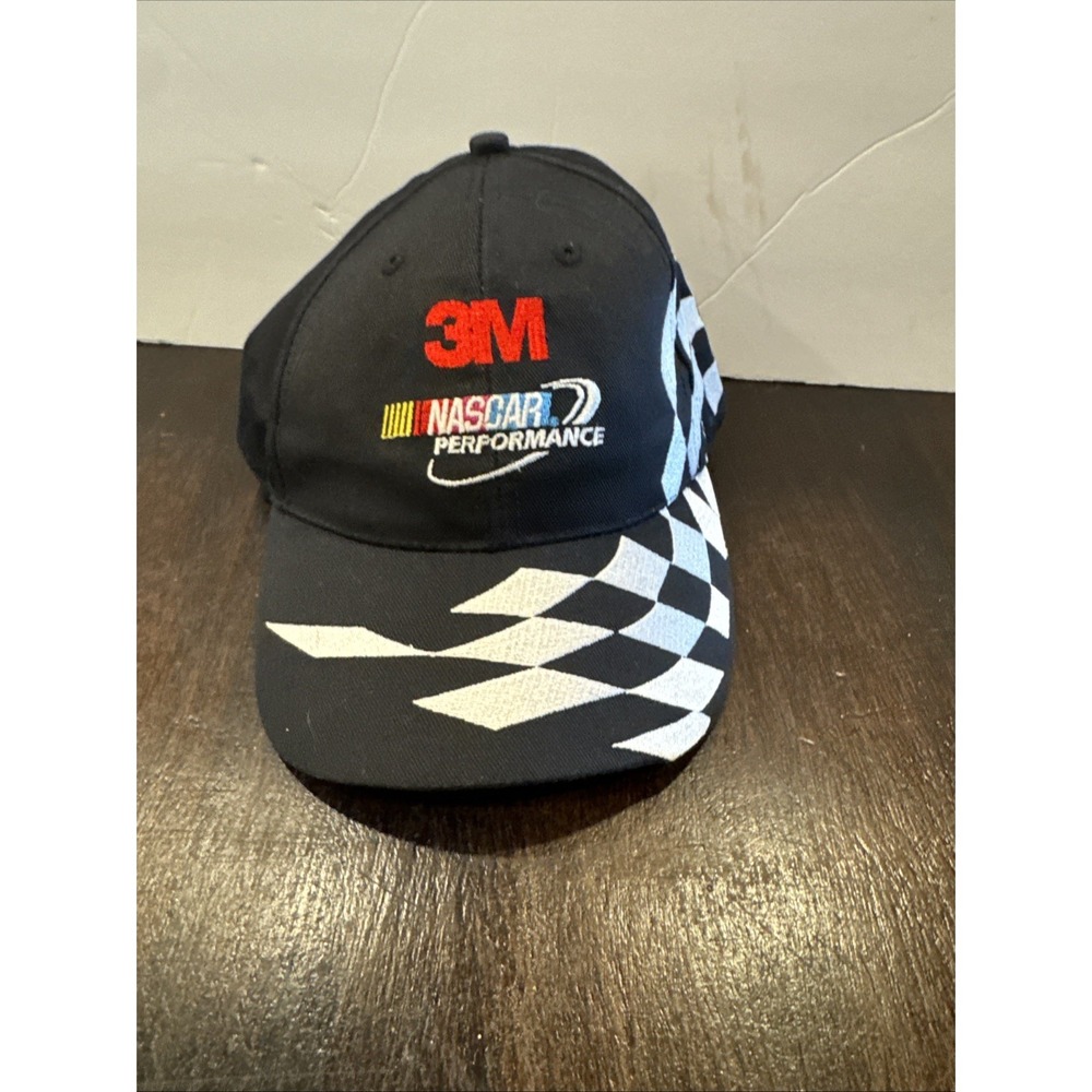 3M NASCAR Performance Black and‎ White Checkered Hat Baseball Cap Adjustable